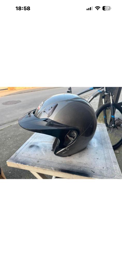 Casque moto, Fietsen en Brommers, Brommerhelmen, Ophalen, Zo goed als nieuw