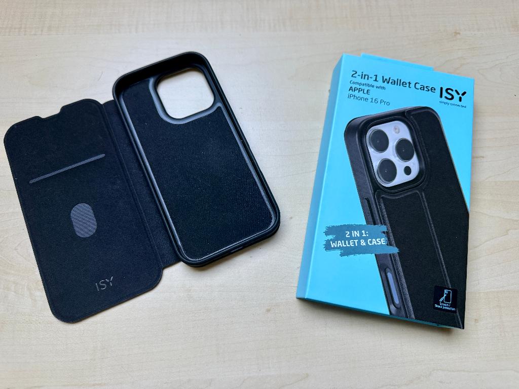 2-in-1 Wallet Case ISY voor iphone 16 pro (zwart), Zwart, Overige merken, Hoesje of Tasje, Ophalen of Verzenden