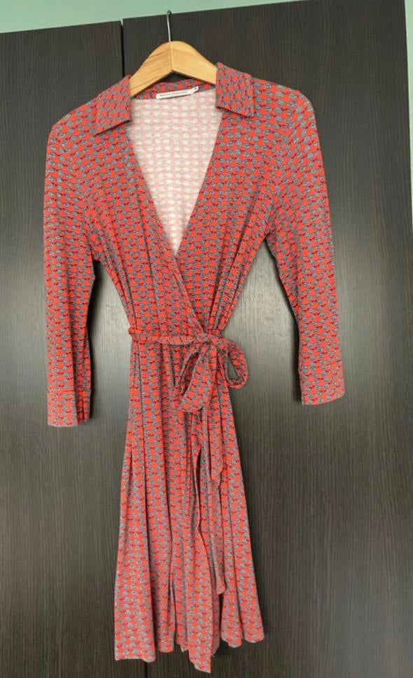 Wikkeljurk Nathalie Vleeschouwer M, Kleding | Dames, Jurken, Maat 38/40 (M), Ophalen of Verzenden, Knielengte, Gedragen