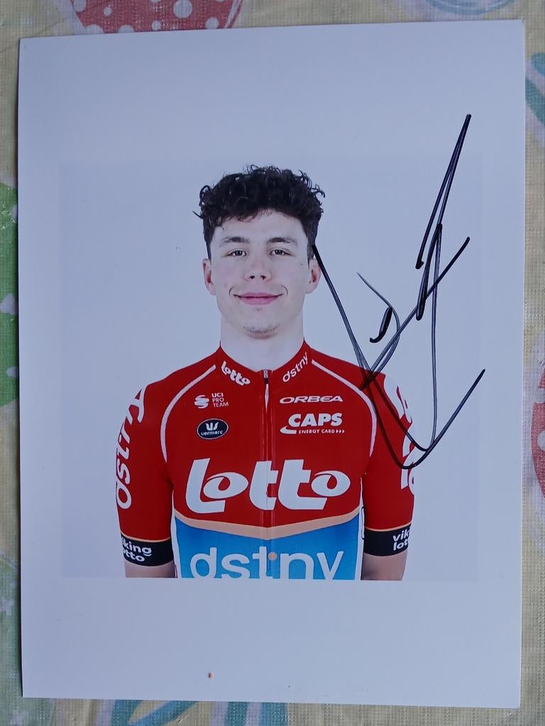 Gesigneerde foto van Arnaud de Lie., Sport en Fitness, Wielrennen, Verzenden, Nieuw