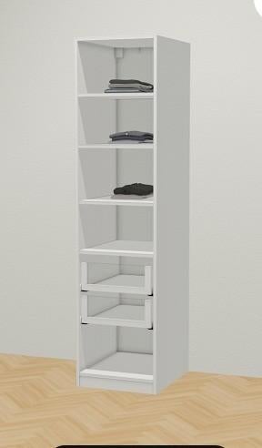 Pax kledingkast 50x58x201cm wit met deur, Ophalen