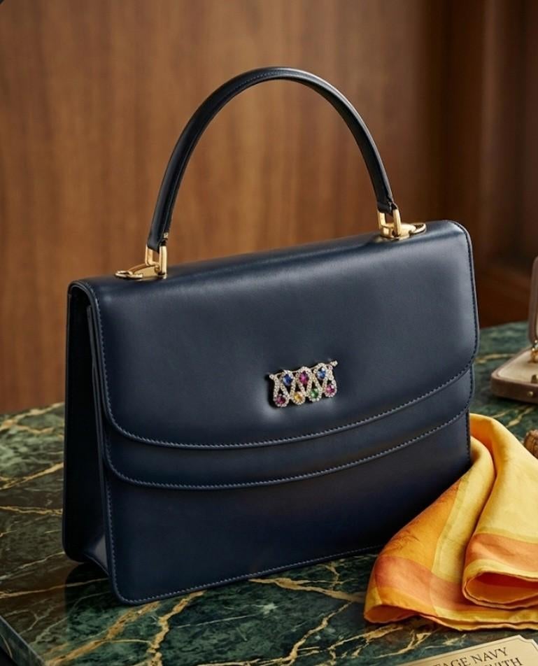 Sac à main vintage en cuir des années 70, Enlèvement ou Envoi, Comme neuf, Noir, Sac à main