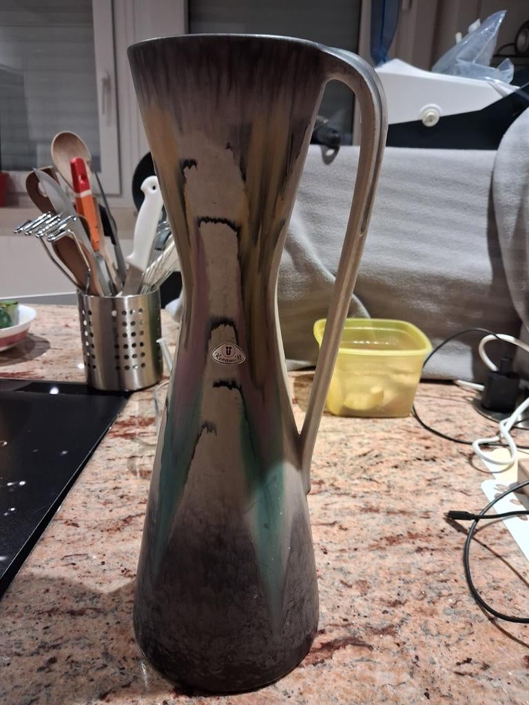 Grand pichet -cruche de marque keramik année 1950-1970, Antiek en Kunst, Antiek | Vazen, Ophalen