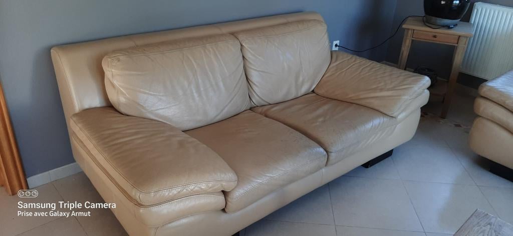 Fauteuil 2 et 3 places en cuire à donner, Huis en Inrichting, Ophalen