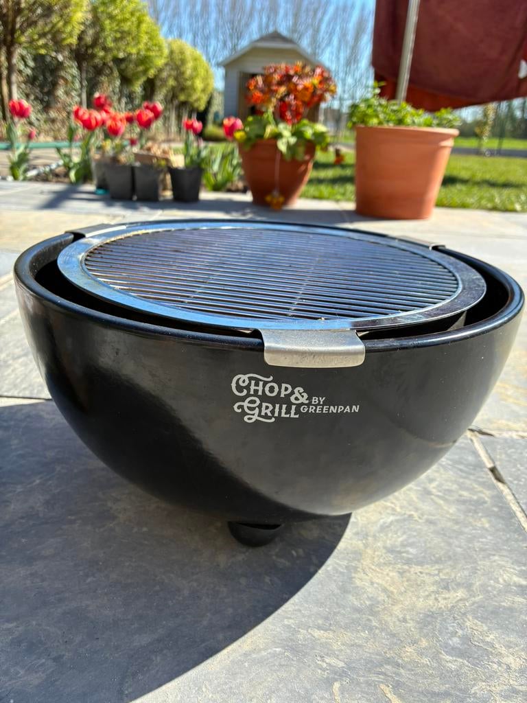 Tafel bbq Greenpan, Tuin en Terras, Houtskoolbarbecues, Ophalen, Zo goed als nieuw
