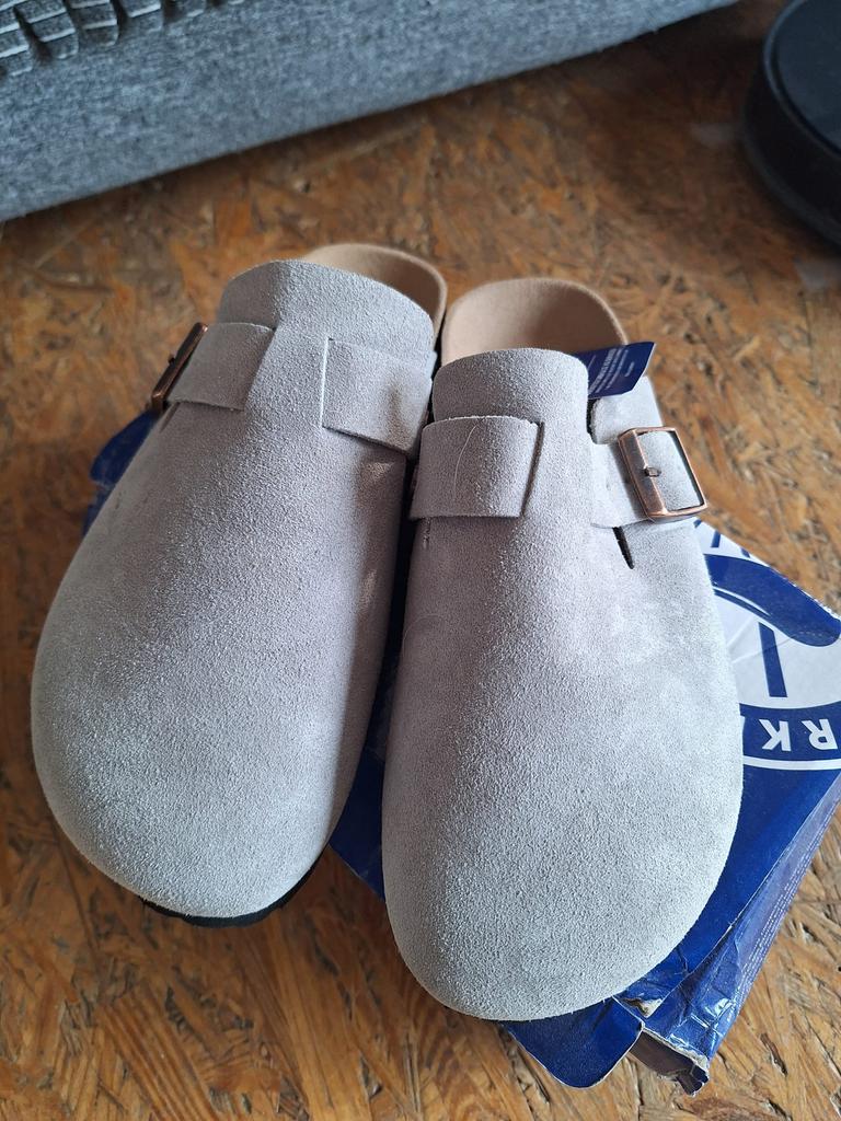 Boston Birkenstocks, grijs, maat 40, Kleding | Dames, Schoenen, Ophalen of Verzenden, Zo goed als nieuw, Grijs
