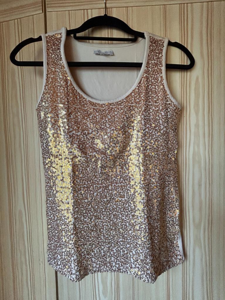 Topje met gouden pailletten, Kleding | Dames, Overige kleuren, Bel & Bo, Ophalen of Verzenden, Zo goed als nieuw