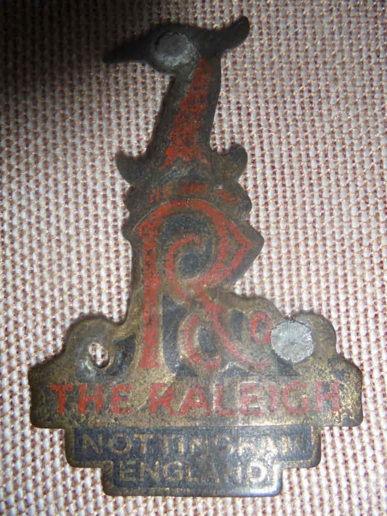 kopmerk raleigh england balhoofdplaatje plaque velo vintage, Antiek en Kunst, Ophalen of Verzenden