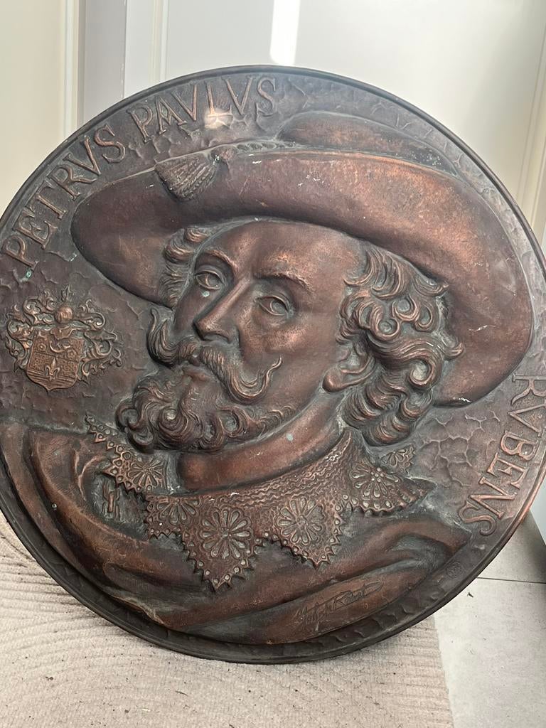 Grande assiette en cuivre Paul Rubens, Antiquités & Art, Antiquités | Bronze & Cuivre, Cuivre, Enlèvement ou Envoi