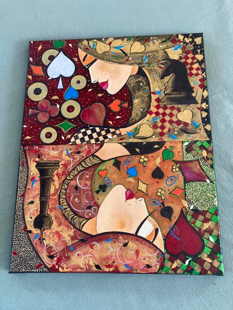 Schilderij Play The Game, Ophalen of Verzenden