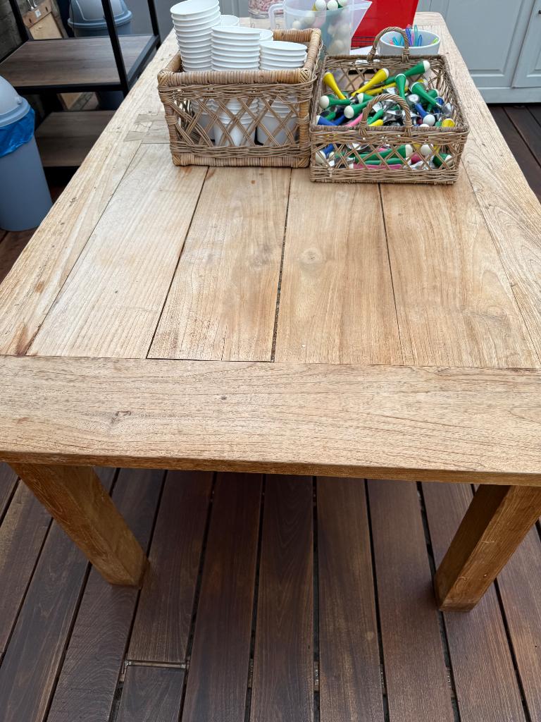 Tafel teak, Huis en Inrichting, Tafels | Eettafels, Ophalen, Gebruikt, Teakhout, Vier personen