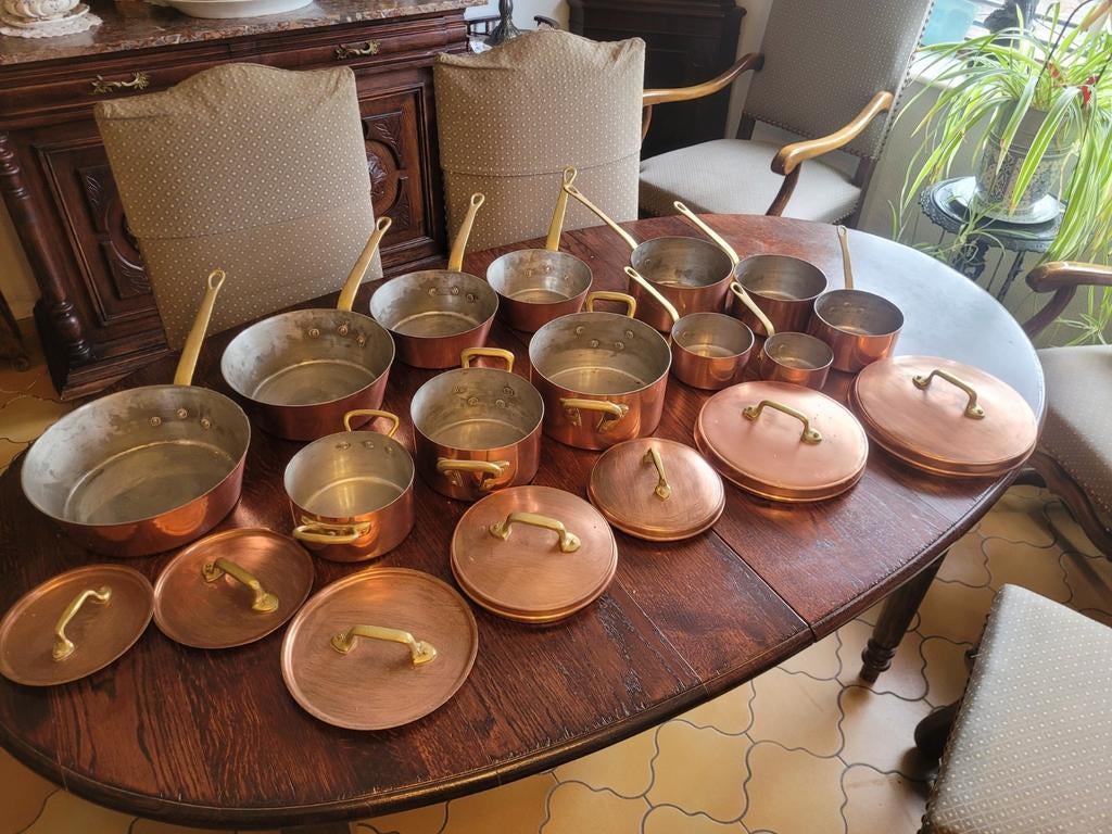 Grand lot de casseroles en cuivre vintage Tagus Chef, Maison & Meubles, Cuisine | Casseroles & Poêles, Enlèvement