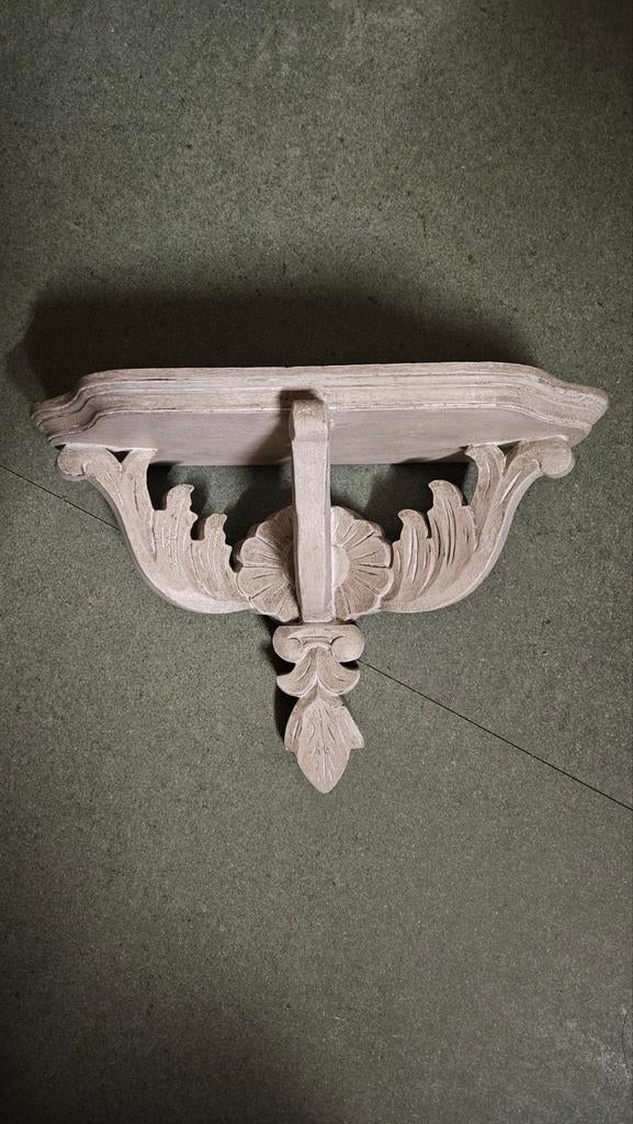 Petite console en bois gris taupe patiné, Maison & Meubles, Accessoires pour la Maison | Portemanteaux, Bois, Enlèvement