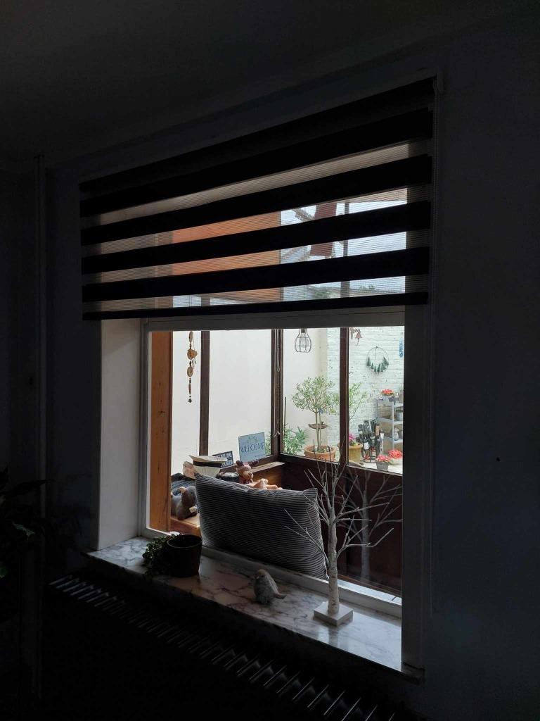 Duo rolgordijn zwart, Zwart, 150 tot 200 cm, Ophalen of Verzenden, Zo goed als nieuw