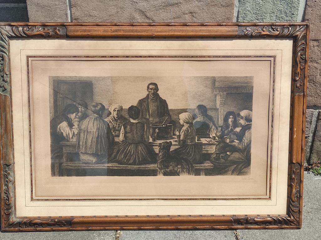 gravure le benedicite signe louise danse, Ophalen of Verzenden