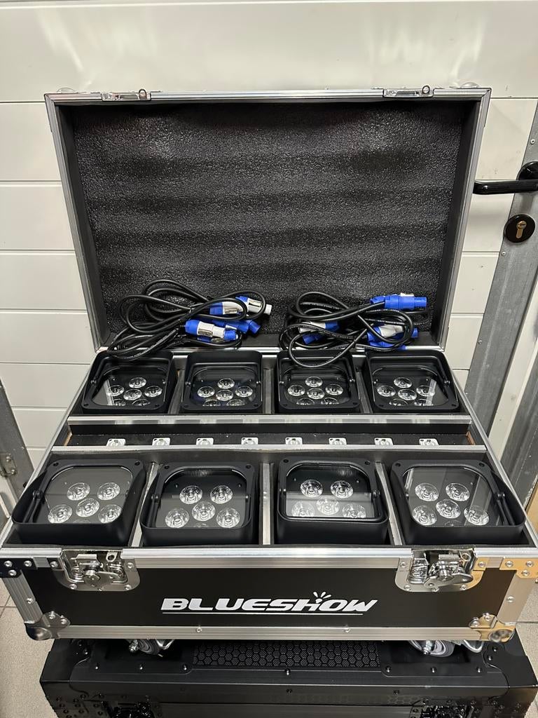 8 Stuks 6X18W Led RGBWA-UV Led Uplights met Flightcase, Enlèvement, Neuf, Lumières