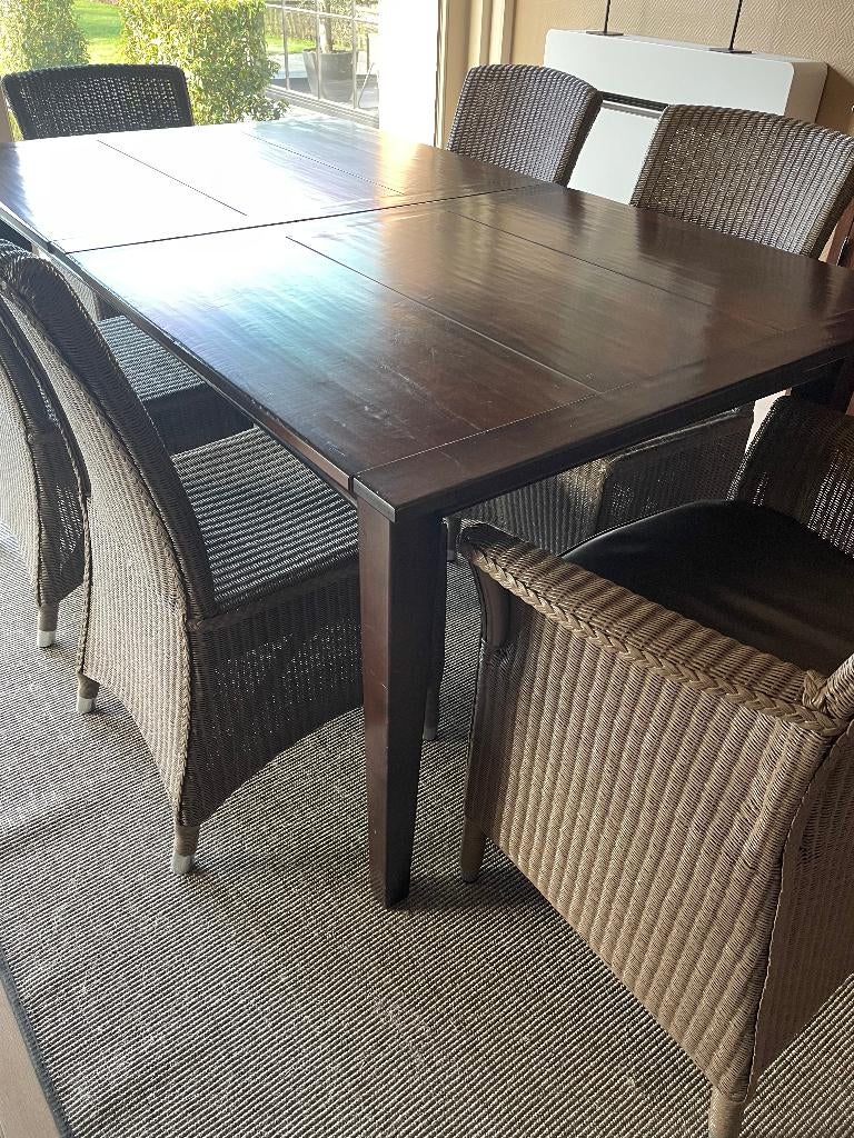 Tafel Kerselaar + 6 stoelen Vincent Sheppard, Huis en Inrichting, Ophalen, Zo goed als nieuw, Landelijk, 4 tot 6 stoelen