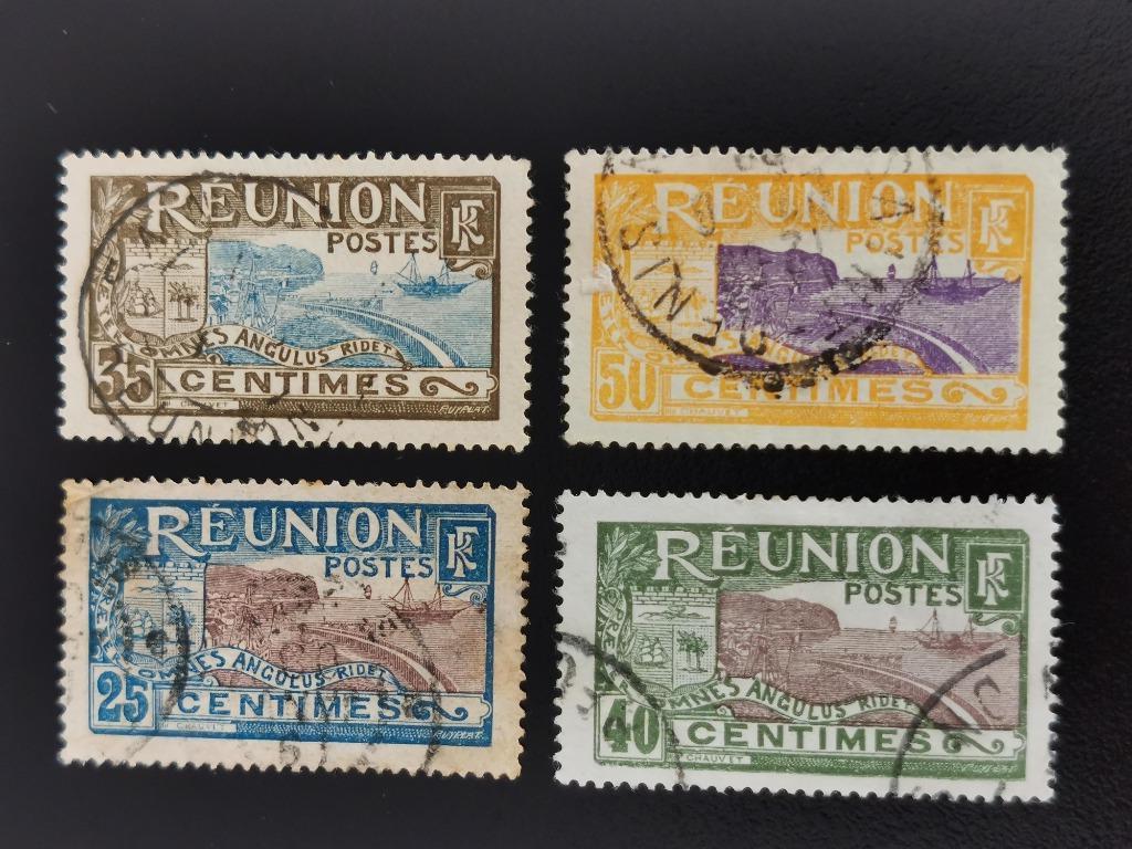 Réunion 1907-1922 - Haven van Saint-Denis, wapenschild, Ophalen of Verzenden, Overige landen, Gestempeld