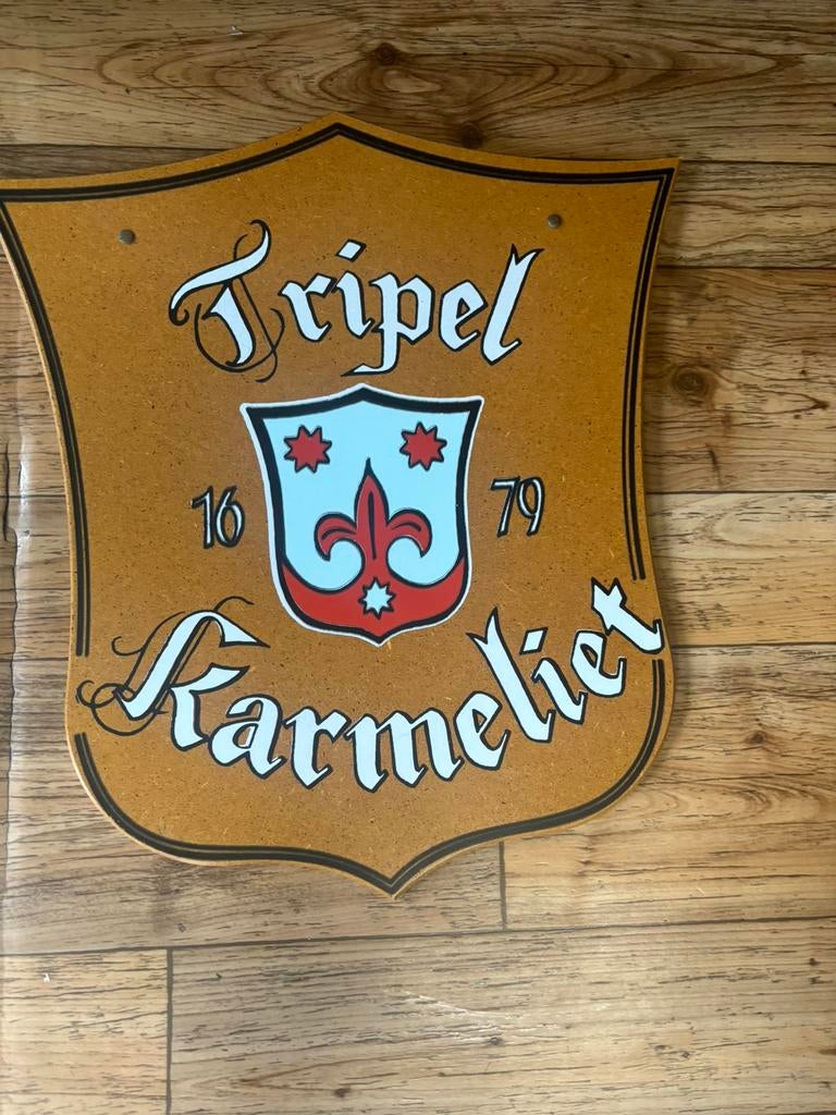 Tripel karmeliet houten mdf bierbord, Collections, Marques de bière, Enlèvement ou Envoi
