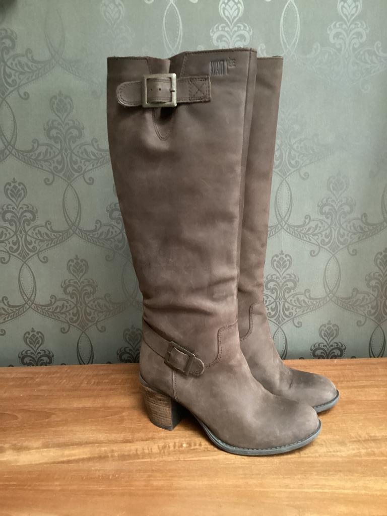 Laarzen met hak 38, Hoge laarzen, Bruin, Ophalen of Verzenden, Zo goed als nieuw