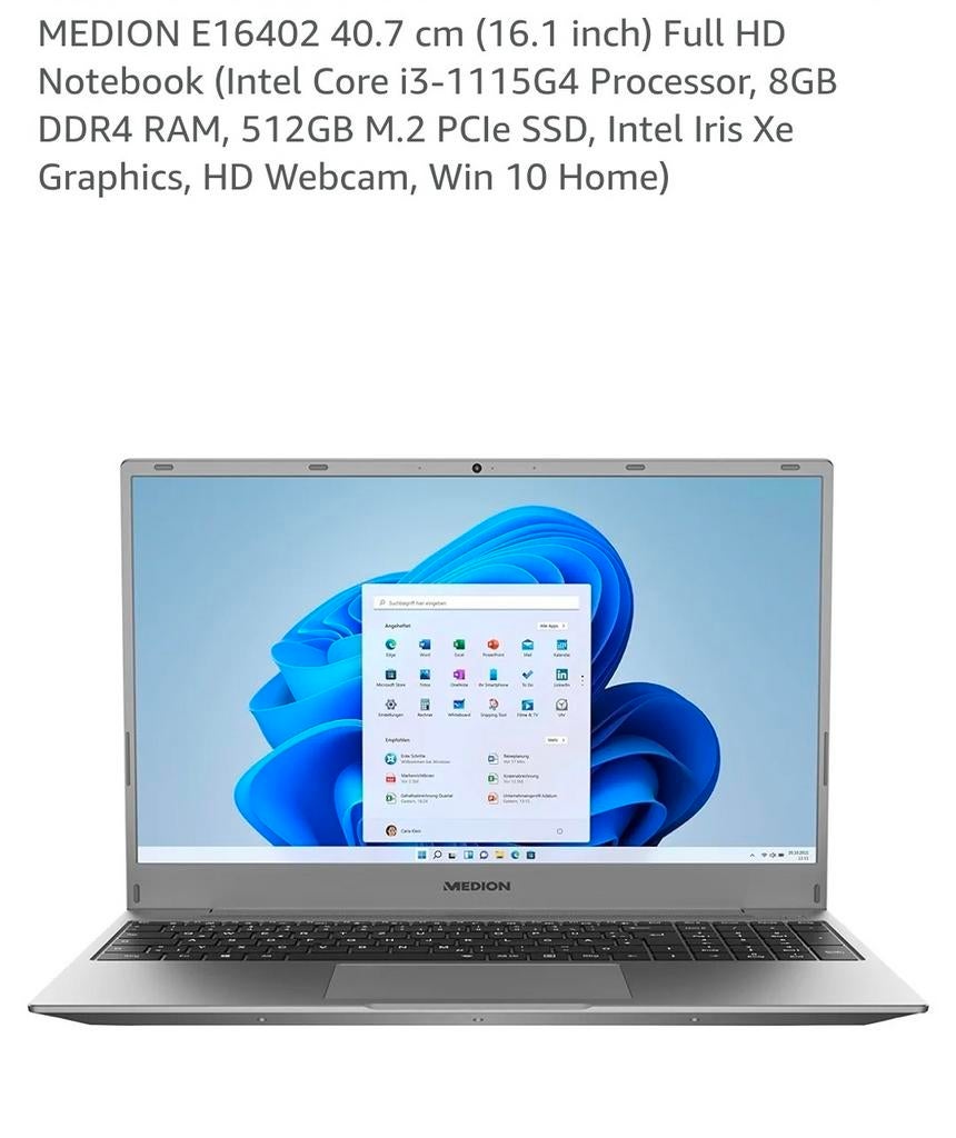 Medion Akoya E16402 laptop, SSD