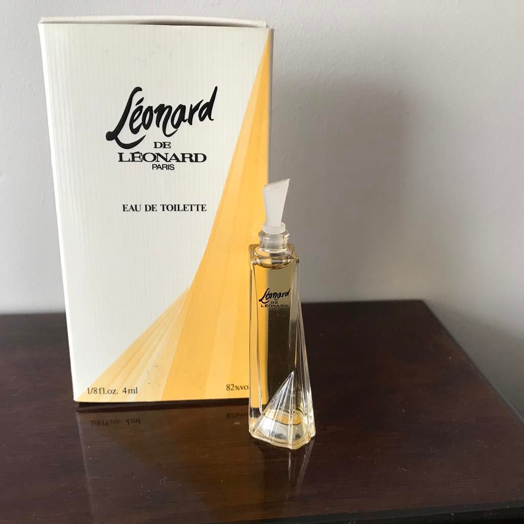 Vintage miniatuur parfumflesje Léonard de Léonard, Verzamelen, Ophalen of Verzenden, Zo goed als nieuw, Miniatuur