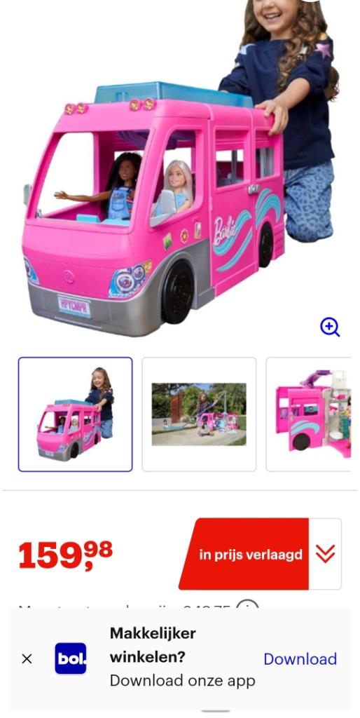 Barbie camper, Kinderen en Baby's, Speelgoed | Poppen, Ophalen, Zo goed als nieuw, Barbie