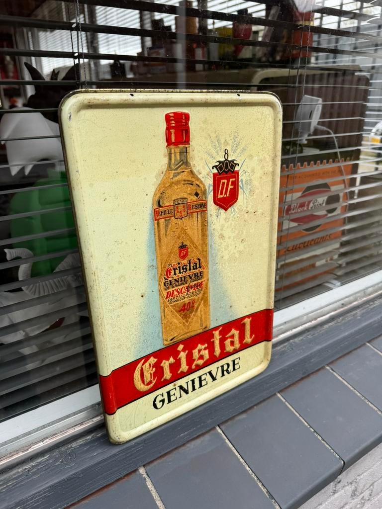 Ancien panneau d'affichage en cristal 1948, Enlèvement, Utilisé, Panneau publicitaire