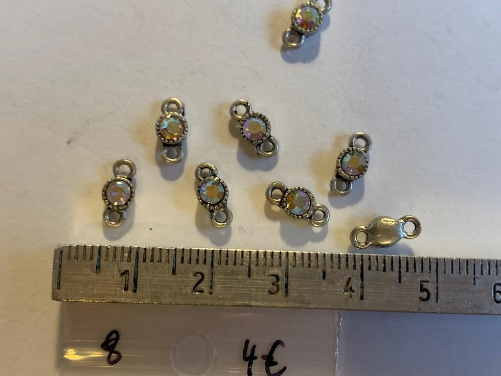 8 metalen tussenstukjes strass, Enlèvement ou Envoi, Neuf, Entretoise ou Perle intermédiaire