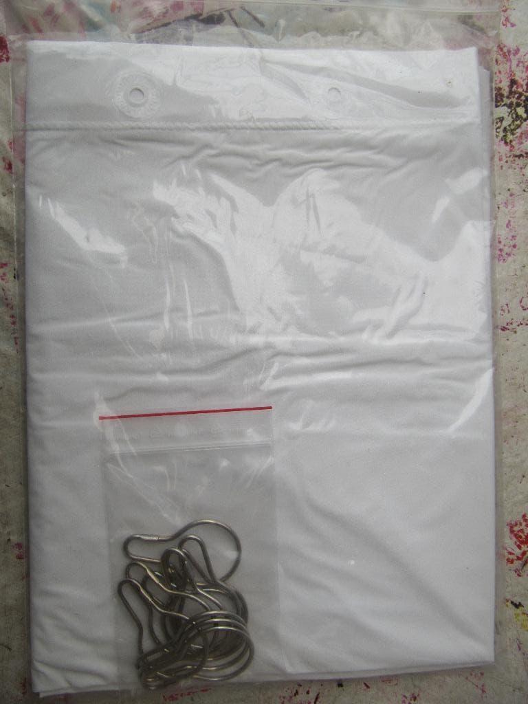 Douchegordijn met inox ophangbeugels., Huis en Inrichting, Badkamer | Badtextiel en Accessoires, Ophalen of Verzenden, Nieuw, Wit