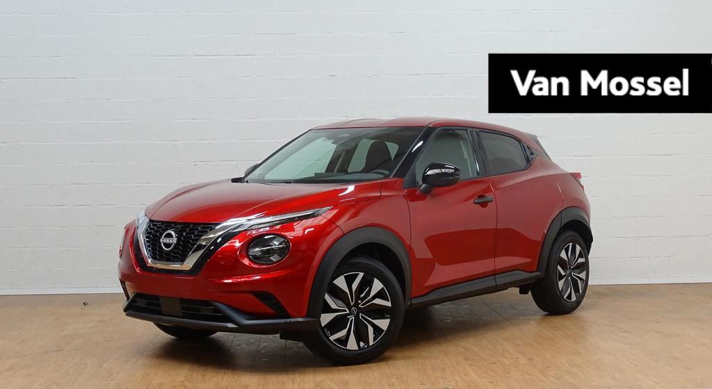 Nissan Juke 1.0 DIG-T Acenta automaat, Auto's, https://public.car-pass.be/vhr/cc06ab74-7a4c-40bd-a7b0-a5e1cbc316c8, Stof, 5 zetels