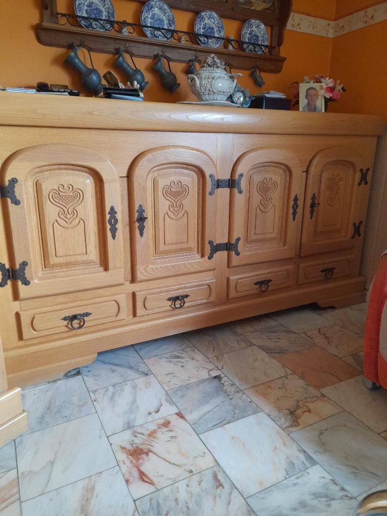 Salle à  manger chêne massif, Enlèvement, Utilisé, Rustique, 4 à 6 chaises