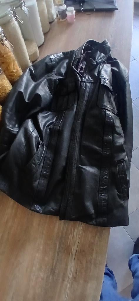 veste en cuir XXL, Enlèvement, Porté, Noir