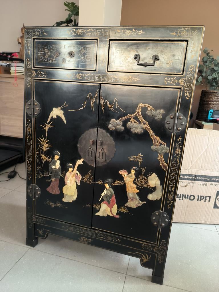 Chinese lakkast lak kast jaren 80-90, Ophalen, Gebruikt