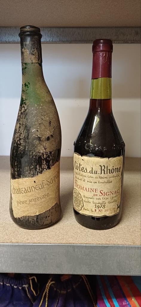 2 vintage flessen wijn, Verzamelen, Wijnen, Ophalen