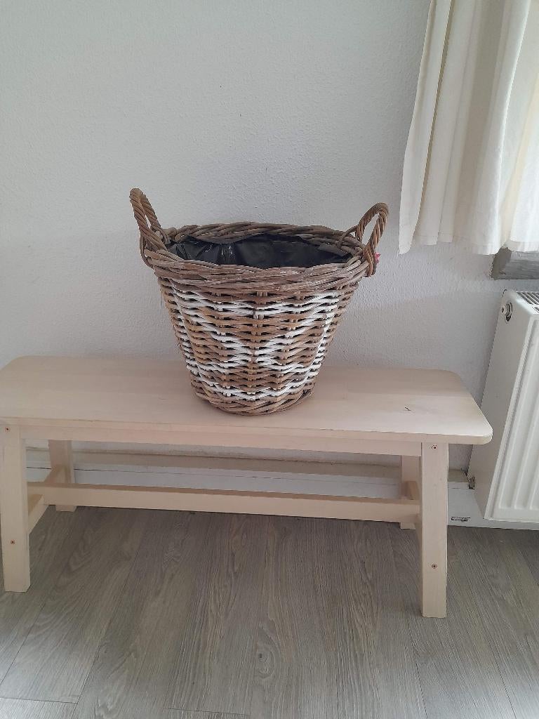 Rotan plantenmand of opbergmand, Huis en Inrichting, Ophalen, Overige materialen, Mand, Rond