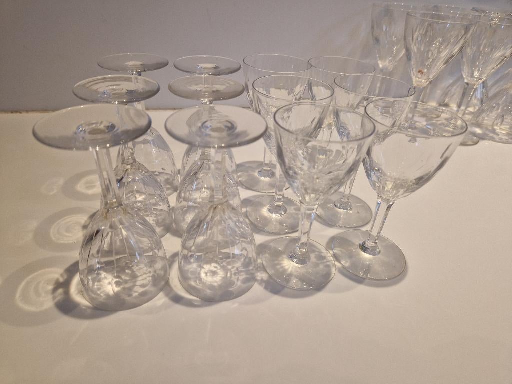12 retro kristal glazen 10cm, Antiek en Kunst, Ophalen
