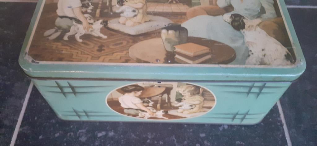 Oude vintage blikken opbergdoos, Ophalen of Verzenden, Huis en Inrichting