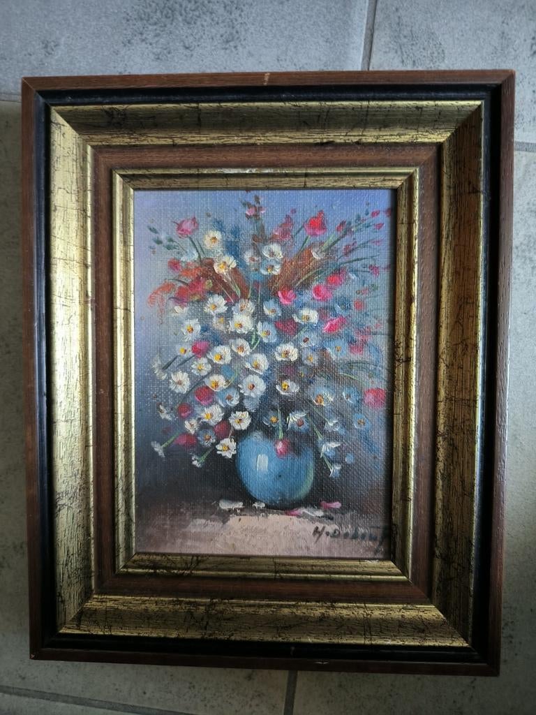 Schilderij bloemen, Antiek en Kunst, Ophalen
