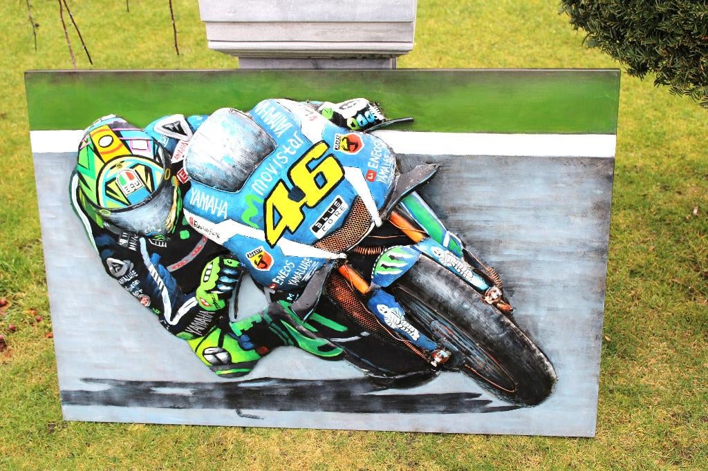 metalen frame met reliëf, motorracen, Tuin en Terras, Ophalen, Nieuw