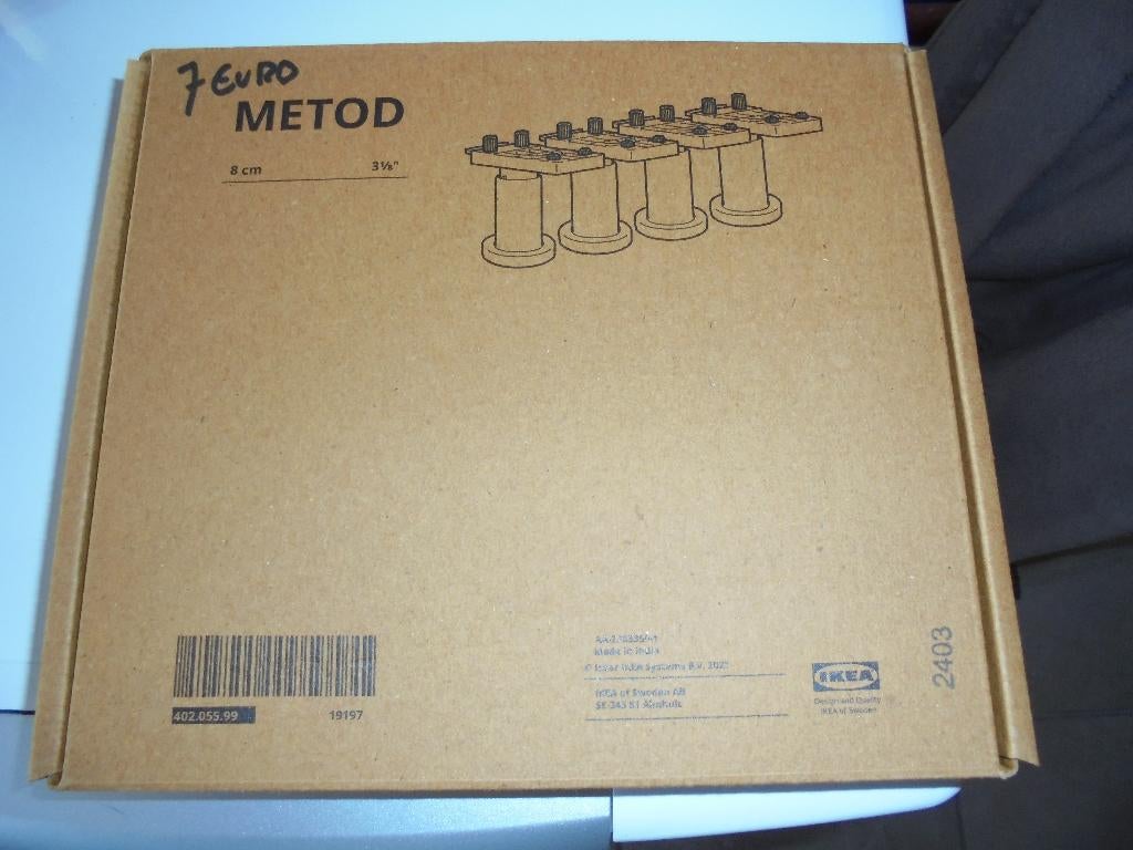 Pied meuble METOD 8cm Boite de 4 pièces pour 7EURO la boite, Enlèvement, Neuf, Noir, Moins de 100 cm