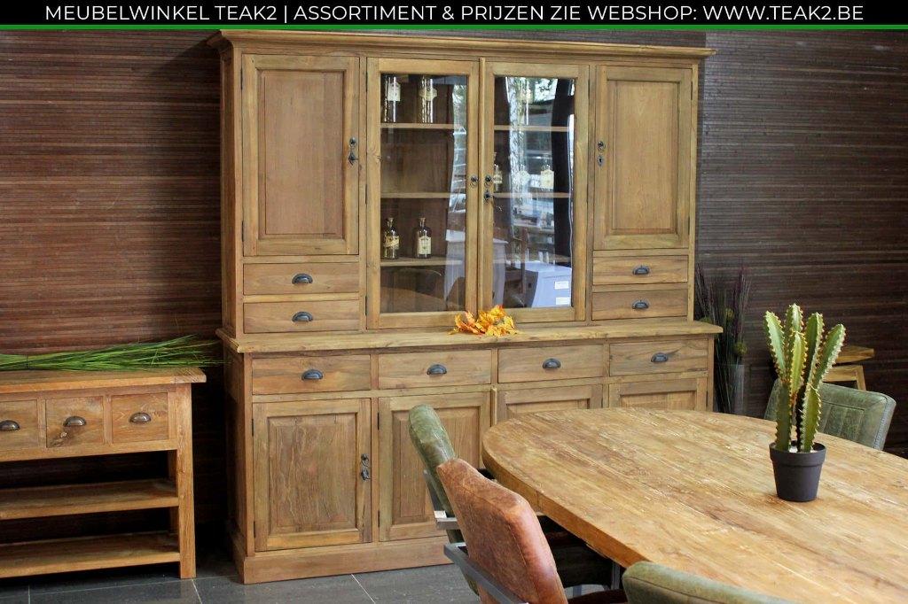 Nouvelles armoires en teck - buffet et vitrine chez TEAK2, Maison & Meubles, Armoires | Buffets, Neuf, Avec tiroir(s), Avec porte(s)