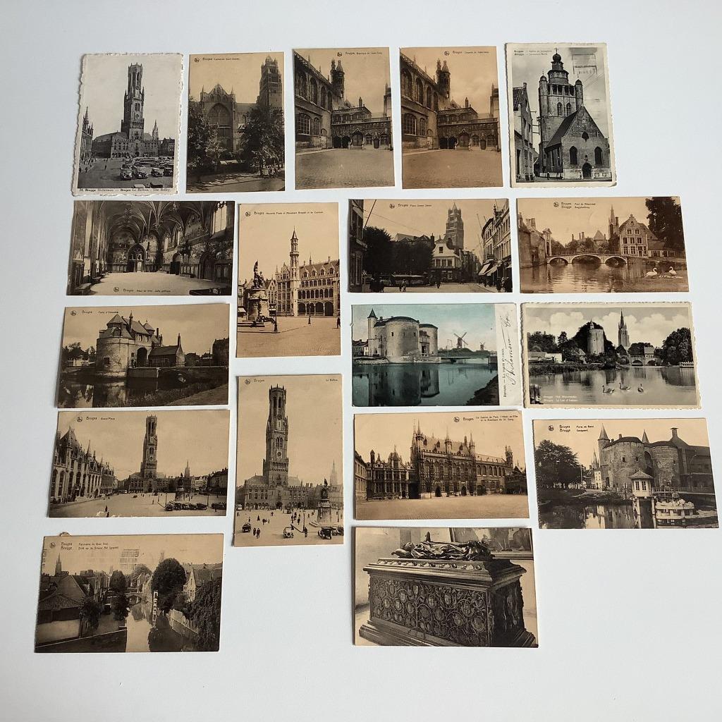 18 oude postkaarten Brugge, Verzamelen, Postkaarten | België, Ophalen of Verzenden, 1920 tot 1940, West-Vlaanderen
