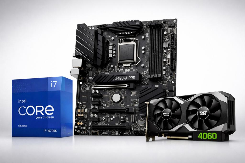 I7-10700k en z490 A pro en RTX 4060, Games en Spelcomputers, Games | Pc, Zo goed als nieuw, Ophalen of Verzenden