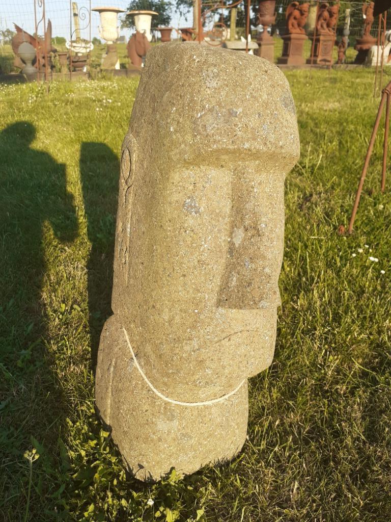 Statue , buste  moaï en pierre naturelle (hauteur 53 cm), Enlèvement, Utilisé, Pierre, Autres types