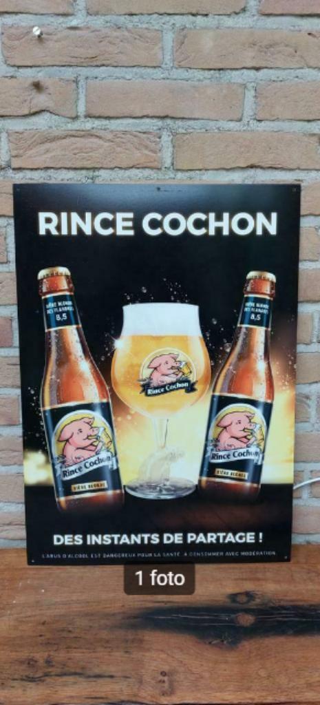 Panneau publicitaire pour la bière Rince Cochon (60 x 40 cm), Collections, Enlèvement ou Envoi, Neuf, Panneau, Plaque ou Plaquette publicitaire