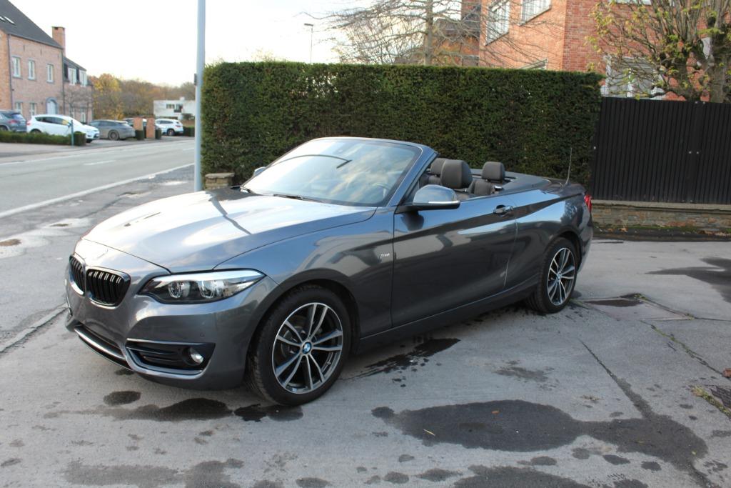 BMW 218 i Cabrio Sport Line, PDC, LED, GPS, garantie, Autos, BMW, Argent ou Gris, Euro 6, Entreprise, Cabriolet