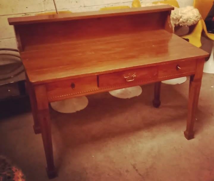 Bureau Secrétaire à gradin Vintage Antiquité en pin, Enlèvement