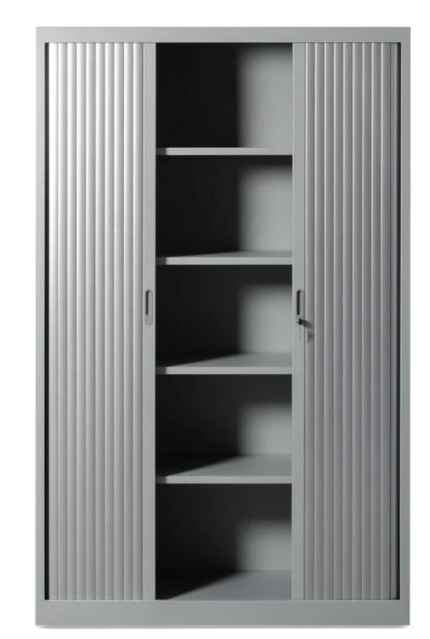 Armoire à portes roulantes, classeur gris, 25 à 50 cm, Enlèvement ou Envoi, Avec serrure, Comme neuf