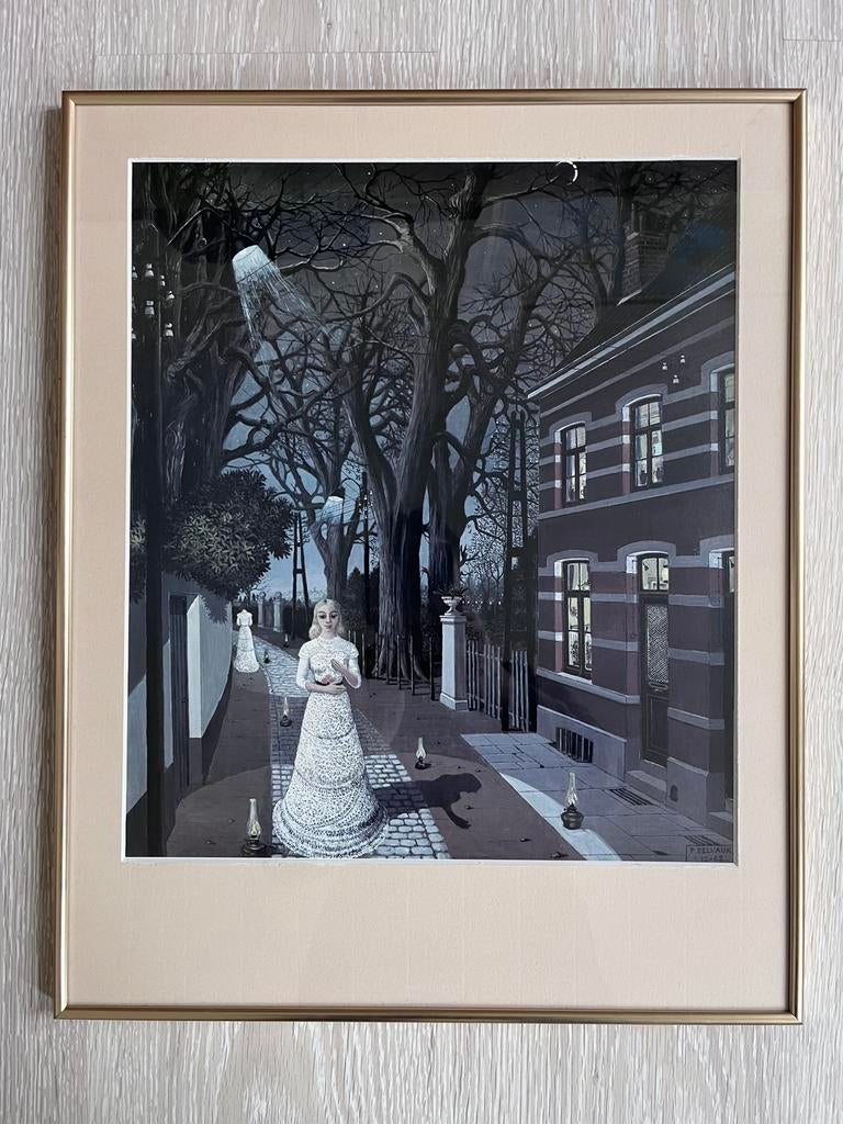 Tableau surréaliste sur cadre/impression d'art Paul Delvaux, Enlèvement ou Envoi